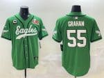 Philadelphia Eagles #55 Brandon Graham Green 2025 Super Bowl LIX And 3-Star C Patch Stitched Jersey