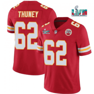 Kansas City Chiefs #62 Joe Thuney Red Super Bowl LVII Patch Vapor Untouchable Limited Stitched Jersey