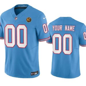 Tennessee Titans Custom Blue 2023 F.U.S.E. Throwback With John Madden Patch Vapor Limited Stitched Jersey
