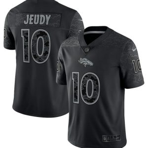 Denver Broncos #10 Jerry Jeudy Black Reflective Limited Stitched Football Jersey