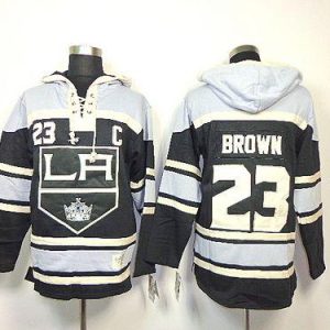 Kings #23 Dustin Brown Black Sawyer Hooded Sweatshirt Stitched Jersey