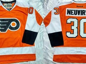 Flyers #30 Michal Neuvirth Orange Home Stitched Jersey