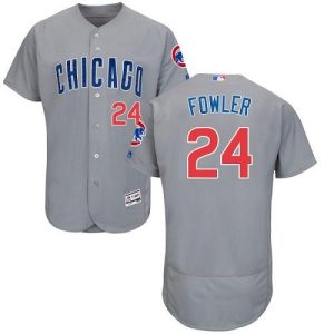 Cubs #24 Dexter Fowler Grey Flexbase Authentic Collection Road Stitched Jersey