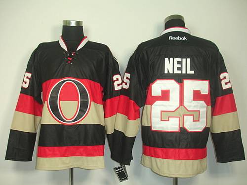 Senators #25 Chris Neil Black Third Stitched Jersey