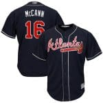 Atlanta Braves #16 Brian McCann Navy Blue Cool Base Stitched Jersey