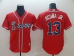 Atlanta Braves #13 Ronald Acuna Red Cool Base Stitched Jersey