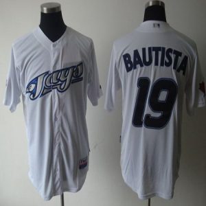 Blue Jays #19 Jose Bautista White Cool Base Stitched Jersey