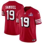 San Francisco 49ers #19 Deebo Samuel Red 2023 F.U.S.E. NFC West Champions Patch Alternate Stitched Jersey