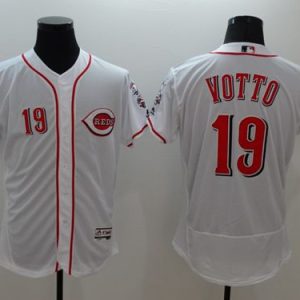 Reds #19 Joey Votto White Flexbase Authentic Collection Stitched Jersey