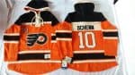 Flyers #10 Brayden Schenn Orange Sawyer Hooded Sweatshirt Stitched Jersey