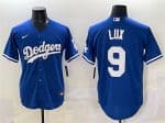 Los Angeles Dodgers #9 Gavin Lux Blue Cool Base Stitched Jersey