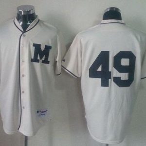 Brewers #49 Yovani Gallardo Cream 1913 Turn Back The Clock Stitched Jersey