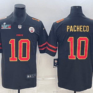 Kansas City Chiefs #10 Isiah Pacheco Black Red Gold Super Bowl LVII Patch Vapor Untouchable Limited Stitched Jersey