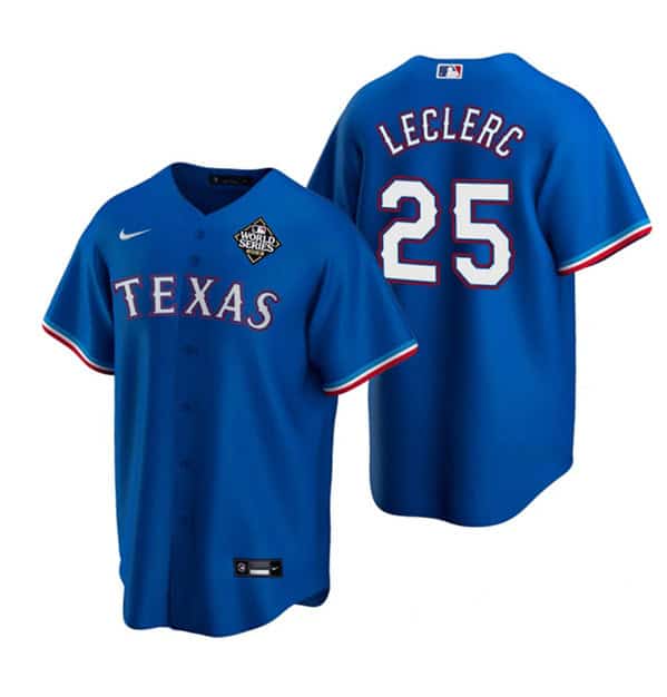 Texas Rangers #25 Jos¨¦ Leclerc Royal 2023 World Series Stitched Jersey