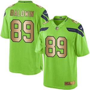 Seahawks #89 Doug Baldwin Green Stitched Limited Gold Rush Nike Jersey
