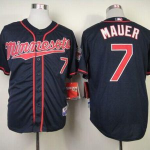 Twins #7 Joe Mauer Stitched Navy Blue Cool Base Jersey