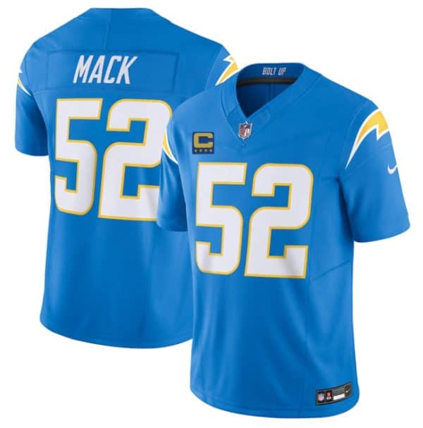 Los Angeles Chargers #52 Khalil Mack Blue 2025 F.U.S.E With 4-Star C Patch Vapor Limited Stitched Jersey