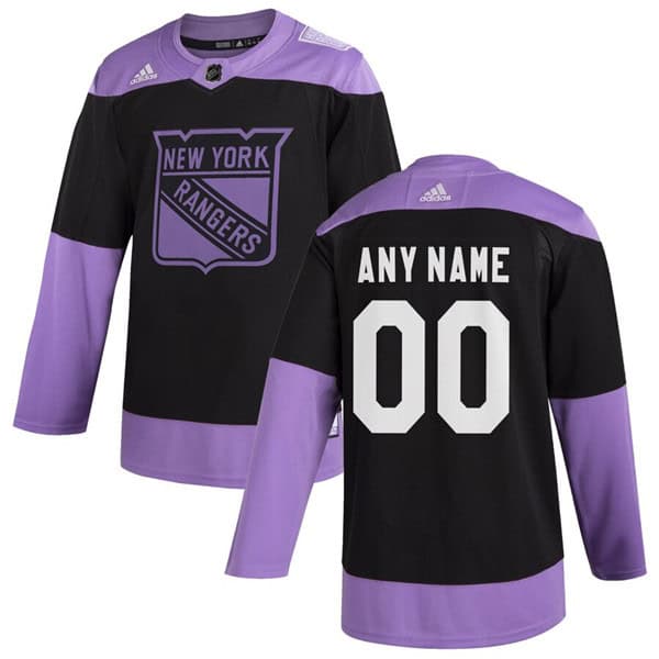 New York Rangers Adidas Black Hockey Fights Cancer Custom Practice NHL Stitched Jersey