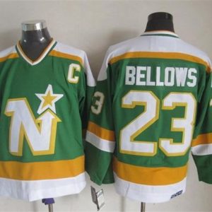 Stars #23 Brian Bellows Stitched Green CCM Throwback Jersey