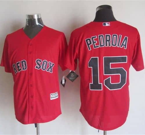 Red Sox #15 Dustin Pedroia Red New Cool Base Stitched Jersey