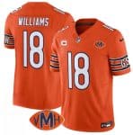 Chicago Bears #18 Caleb Williams Orange 2025 F.U.S.E. With 1-Star C Patch And VMH Patch Vapor Untouchable Limited Football Stitched Jersey