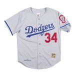 Los Angeles Dodgers #34 Fernando Valenzuela Grey Stitched Baseball Jersey