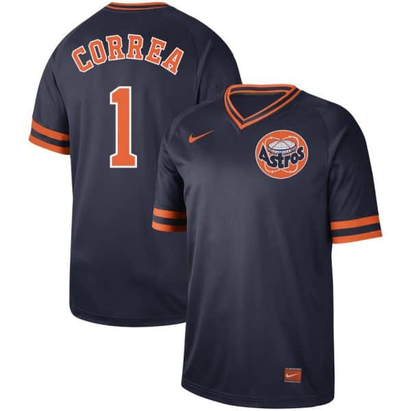 Houston Astros #1 Carlos Correa Navy Cooperstown Collection Legend Stitched Jersey
