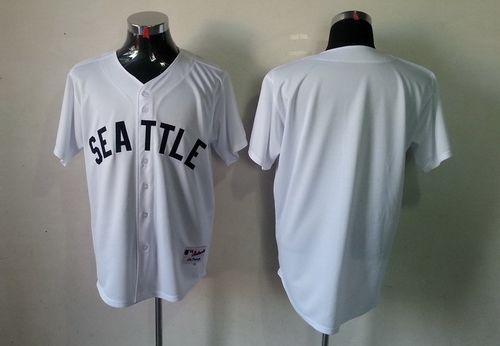 Mariners Blank White 1909 Turn Back The Clock Stitched Jersey