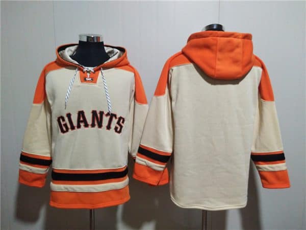 San Francisco Giants Blank Cream Ageless Must-Have Lace-Up Pullover Hoodie