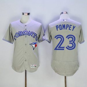 Blue Jays #23 Dalton Pompey Grey Flexbase Authentic Collection Stitched Jersey