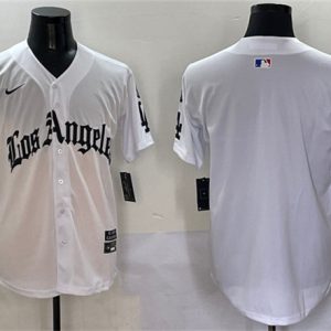 Los Angeles Dodgers Blank White Mexico 2025 LA Gothic Style With Fernando Patch Vapor Premier Limited Stitched Jersey