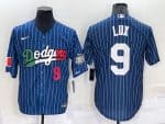 Los Angeles Dodgers #9 Gavin Lux Navy Mexico World Series Cool Base Stitched Baseball Jersey
