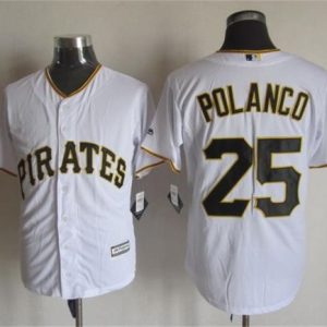 Pirates #25 Gregory Polanco White New Cool Base Stitched Jersey