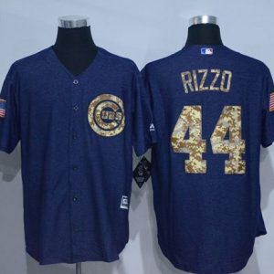 Cubs #44 Anthony Rizzo Denim Blue Salute To Service Stitched Jersey