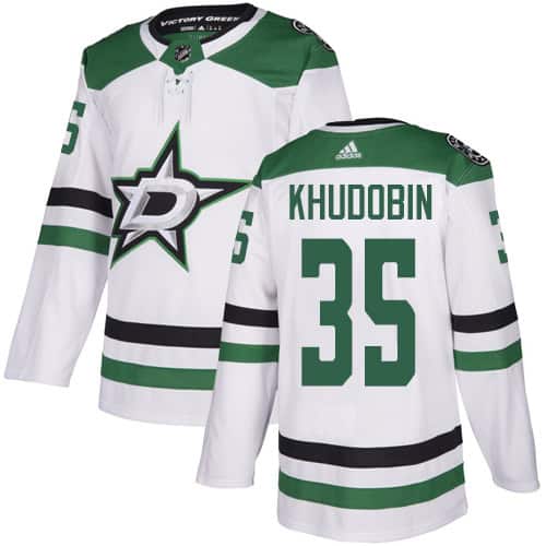 Dallas Stars #35 Anton Khudobin White Stitched Jersey