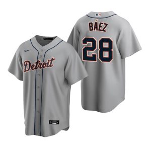 Detroit Tigers #28 Javier B¨¢ez Grey Cool Base Stitched Jersey