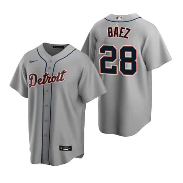Detroit Tigers #28 Javier B¨¢ez Grey Cool Base Stitched Jersey
