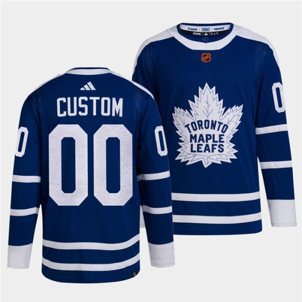 Toronto Maple Leafs Custom Blue 2022 Reverse Retro Stitched Jersey