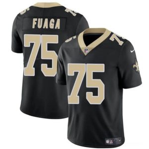 New Orleans Saints #75 Taliese Fuaga Black 2024 Draft Vapor Limited Stitched Jersey