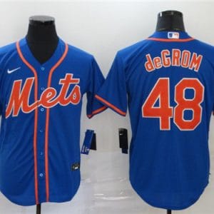 New York Mets #48 Jacob DeGrom Blue Cool Base Stitched Jersey