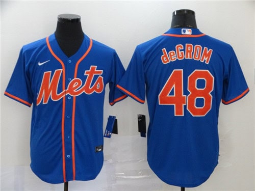 New York Mets #48 Jacob DeGrom Blue Cool Base Stitched Jersey