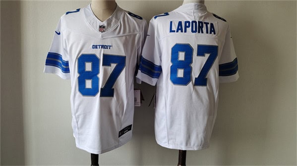 Detroit Lions #87 Sam LaPorta White 2024 F.U.S.E. Vapor Limited Stitched Jersey