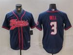Houston Texans #3 Tank Dell Navy With Patch Cool Base Stitched Jersey