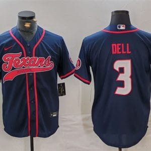 Houston Texans #3 Tank Dell Navy With Patch Cool Base Stitched Jersey
