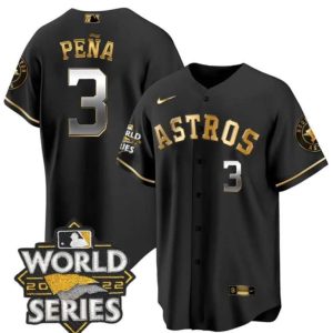 Houston Astros Active Player Custom Black Gold 2022 World Series Stitched Jersey