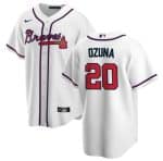 Atlanta Braves #20 Marcell Ozuna White Cool Base Stitched Jersey