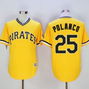 Pirates #25 Gregory Polanco Gold New Cool Base Stitched Jersey
