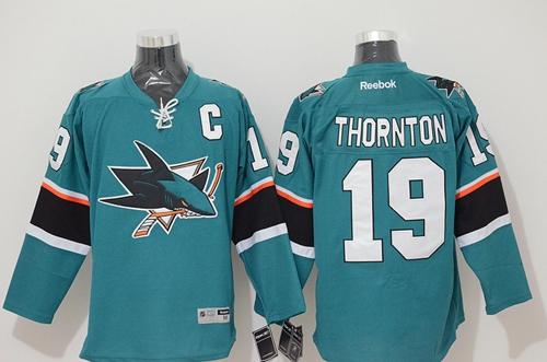 Sharks #19 Joe Thornton Stitched Teal Jersey