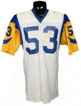 Los Angeles Rams 1980s #53 Jim Youngblood White With Full Name Stitched Jersey