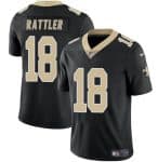 New Orleans Saints #18 Spencer Rattler Black Vapor Limited Stitched Jersey